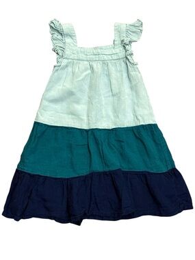 Madden Girl Girls' Colorblock Ruffle Strap Dress - Mint, Teal & Navy